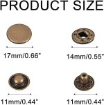 24 Sets Heavy Duty Leather Snap Fasteners Kit, BetterJonny 17mm Metal Snap Buttons Press Studs Leather Rivets Snaps with 4 Setter Tools for Clothes Bracelet Jackets Jeans (Silver) - Image 3